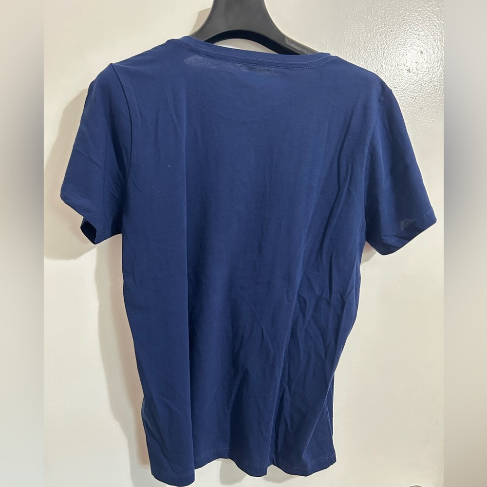 Women’s J. Crew Blue T-Shirt with American Flag Design - Picture 5 of 5
